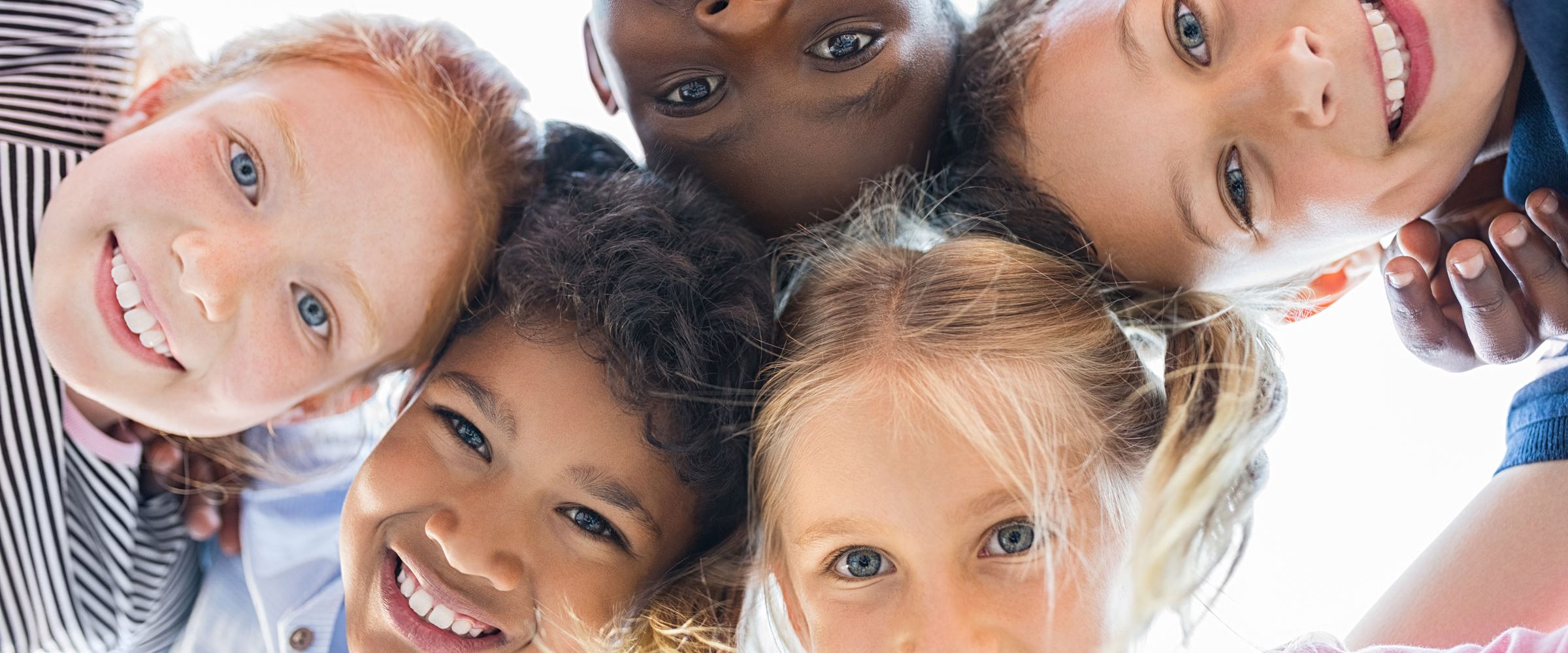 happy children in circle